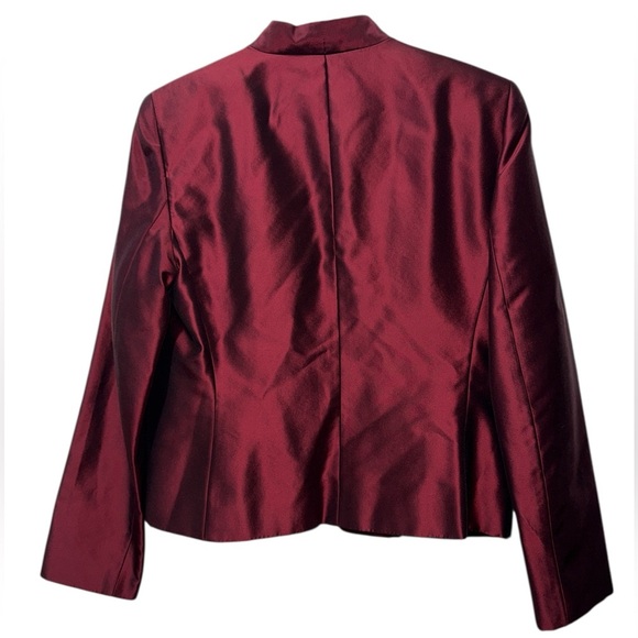 Vintage Ann Taylor Burgundy Silk Jacket & Vest Size 10 - Picture 3 of 10